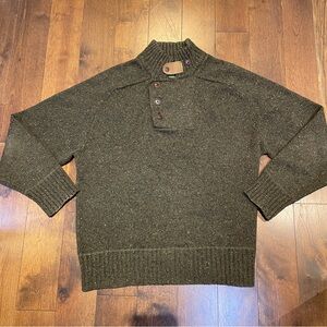 Orvis Signature Collection Wool Henley Sweater Men’s L Classic Knit
